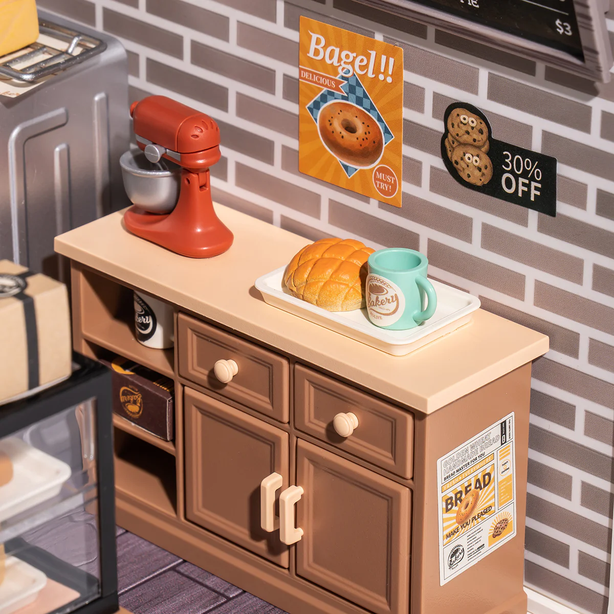 Rolife Super Creator Golden Wheat Bakery Plastic Miniature House kit DW005 - Image 4