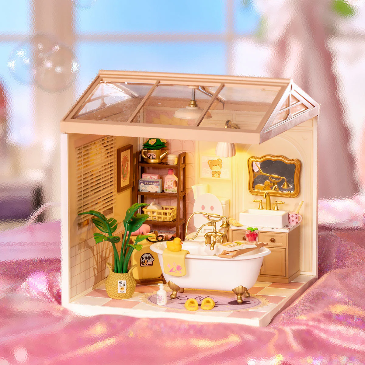 Rolife Super Creator Pop Bubble Bathroom Plastic DIY Miniature House DW014 - Image 2