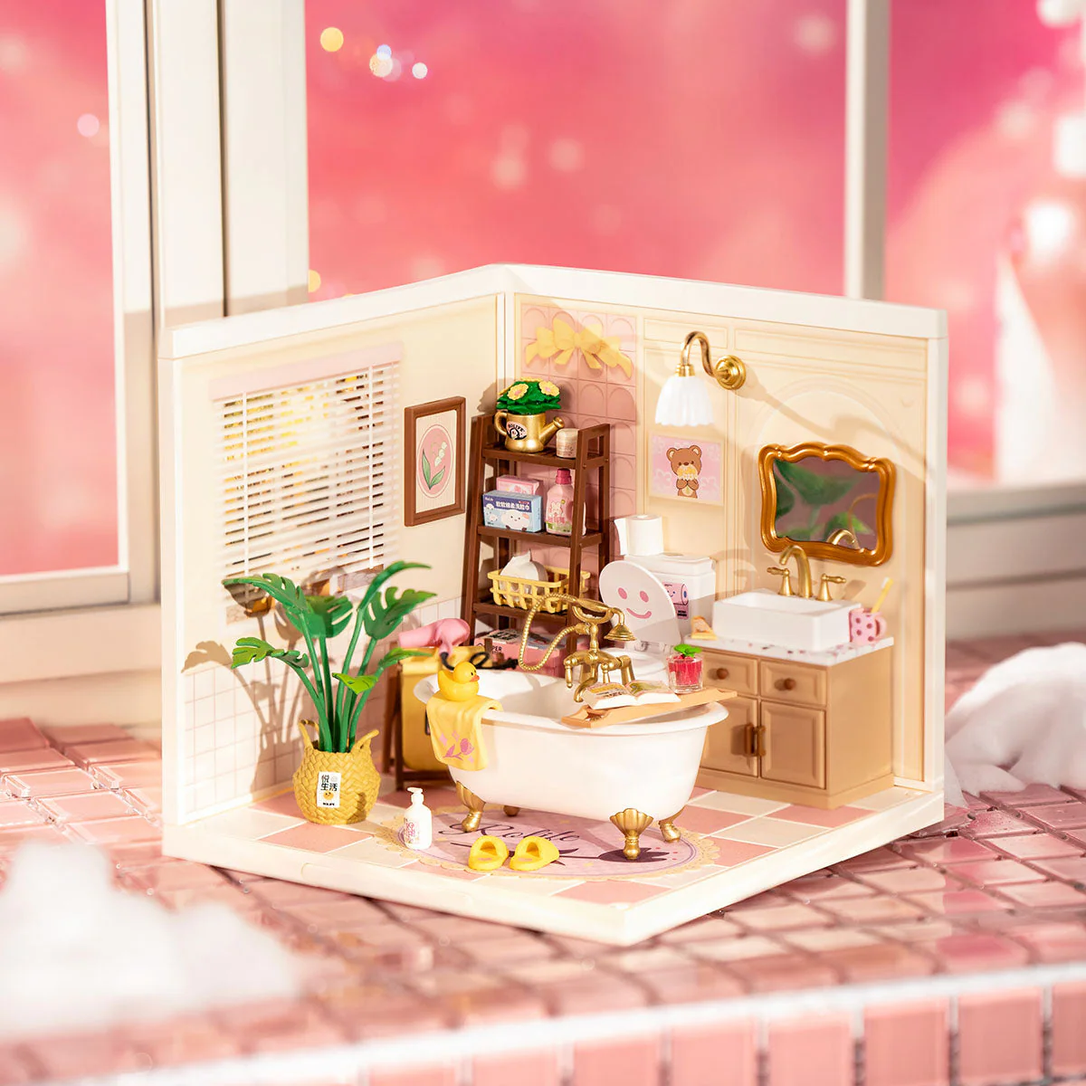 Rolife Super Creator Pop Bubble Bathroom Plastic DIY Miniature House DW014 - Image 3