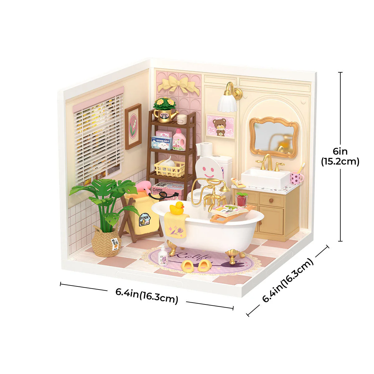 Rolife Super Creator Pop Bubble Bathroom Plastic DIY Miniature House DW014 - Image 6