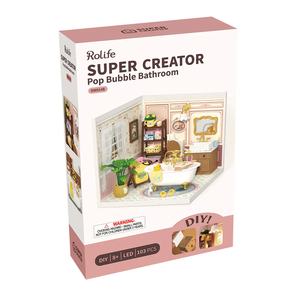 Rolife Super Creator Pop Bubble Bathroom Plastic DIY Miniature House DW014 - Image 7