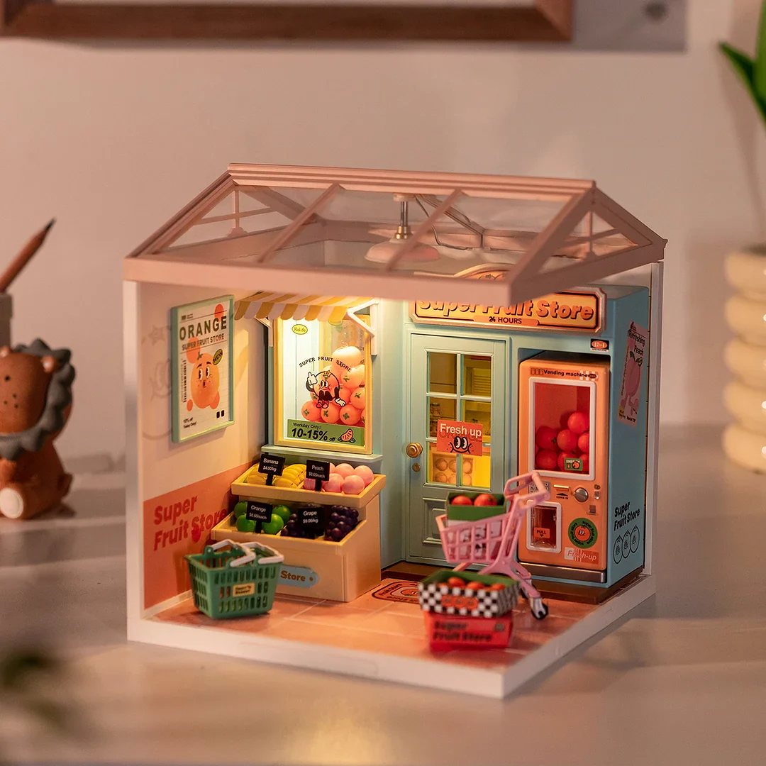 Rolife Super Creator Super Fruit Store Plastic DIY Miniature House Kit DW003 - Image 2