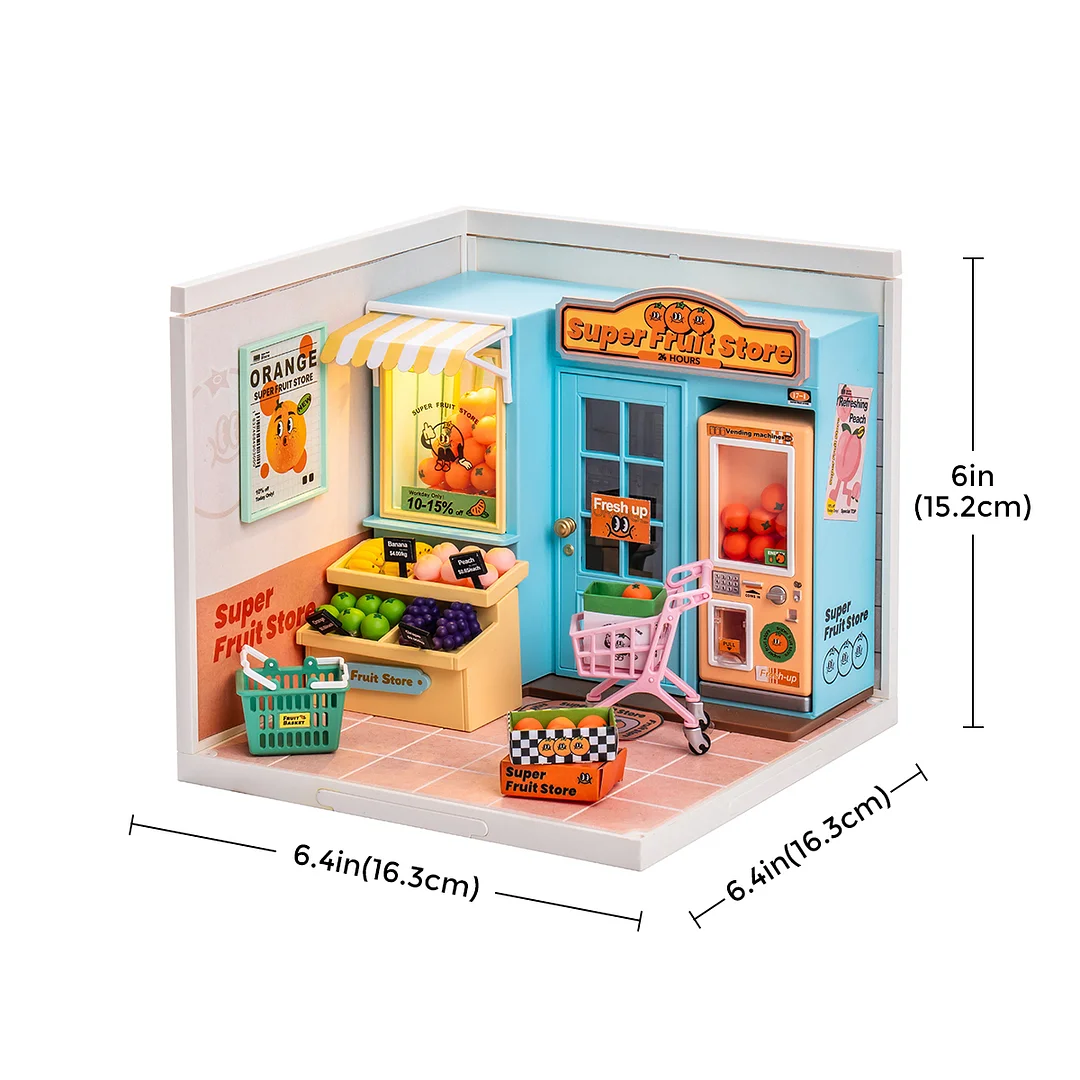 Rolife Super Creator Super Fruit Store Plastic DIY Miniature House Kit DW003 - Image 5