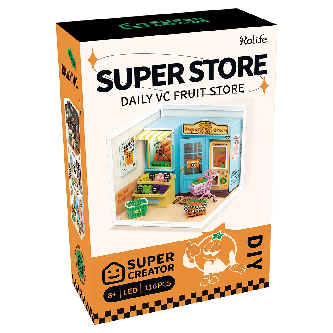 Rolife Super Creator Super Fruit Store Plastic DIY Miniature House Kit DW003 - Image 6