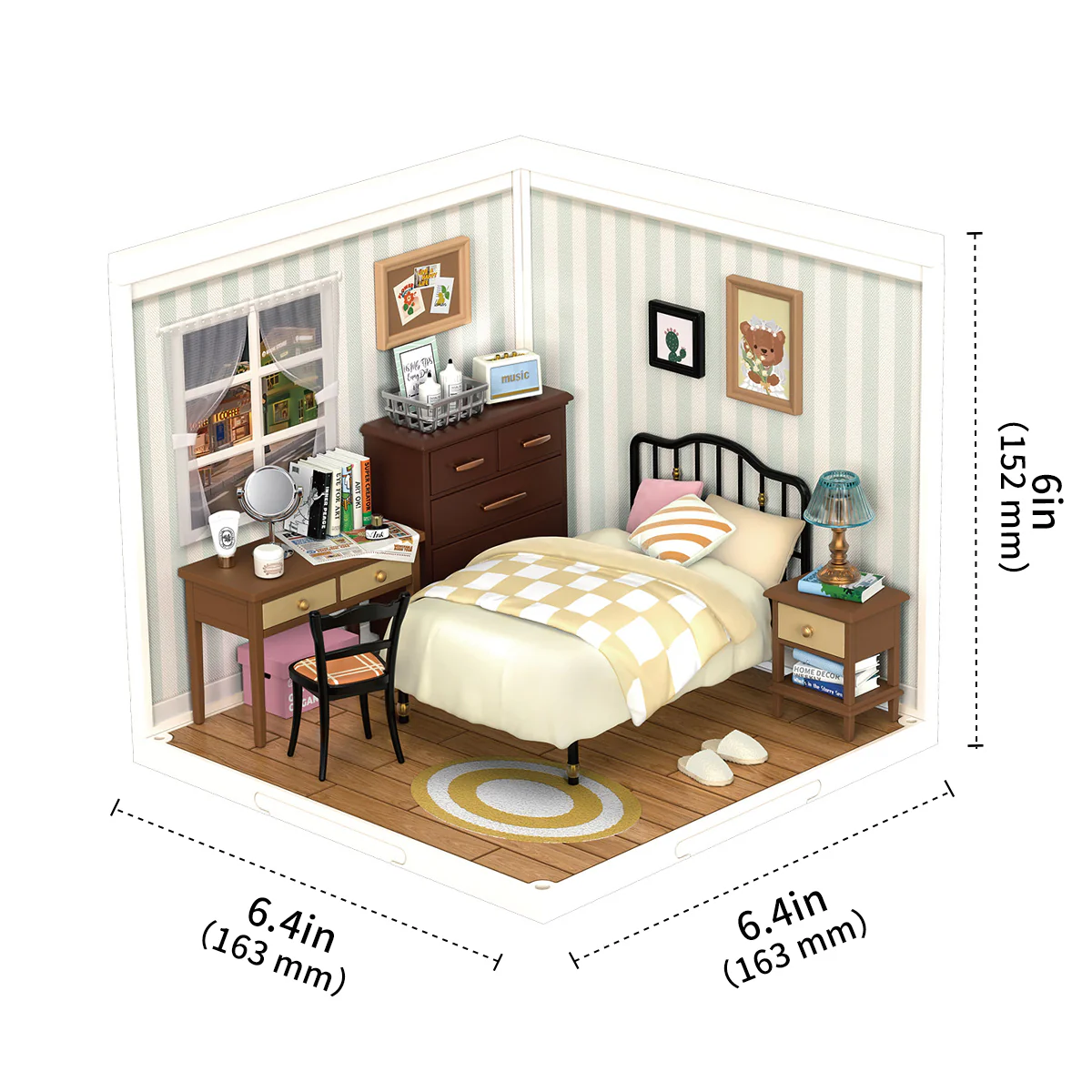 Rolife Super Creator Sweet Dream Bedroom DIY Plastic Miniature House DW009 - Image 7