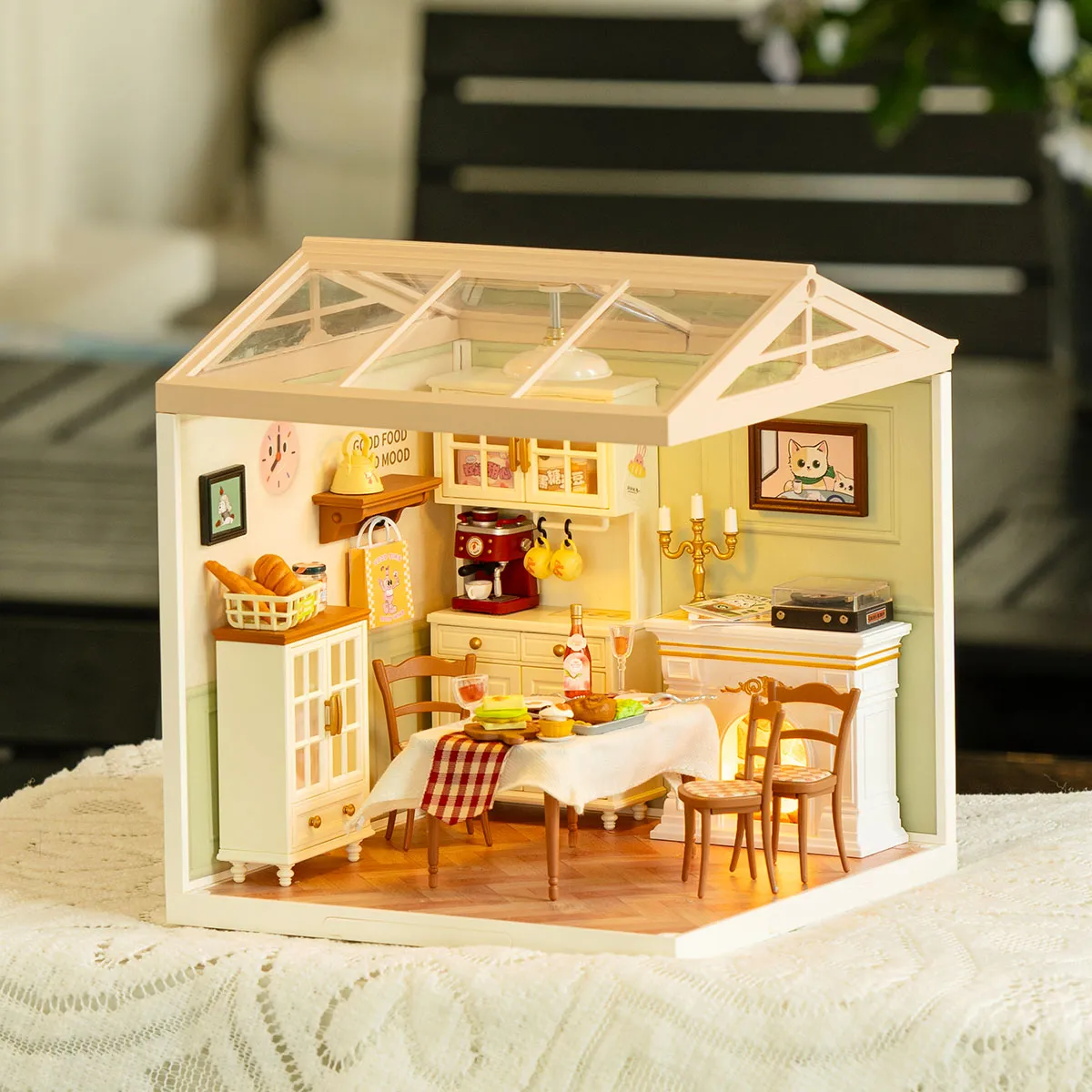 Rolife Super Creator Warm Dining Room Plastic DIY Miniature House DW015 - Image 2