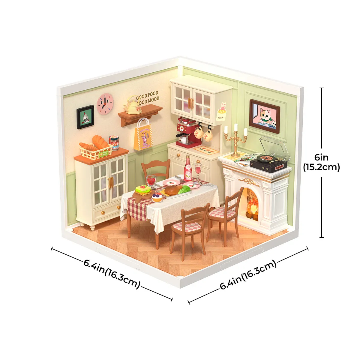 Rolife Super Creator Warm Dining Room Plastic DIY Miniature House DW015 - Image 5