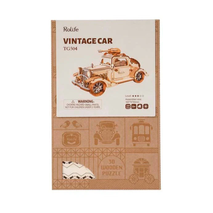 Rolife Vintage Car TG504 - Modern 3D Wooden Puzzle - Image 2