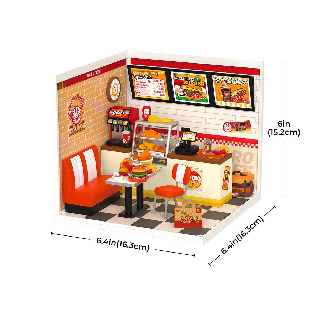 Rolife Yum Yum Burgers DIY Plastic Miniature House DW010 - Image 6