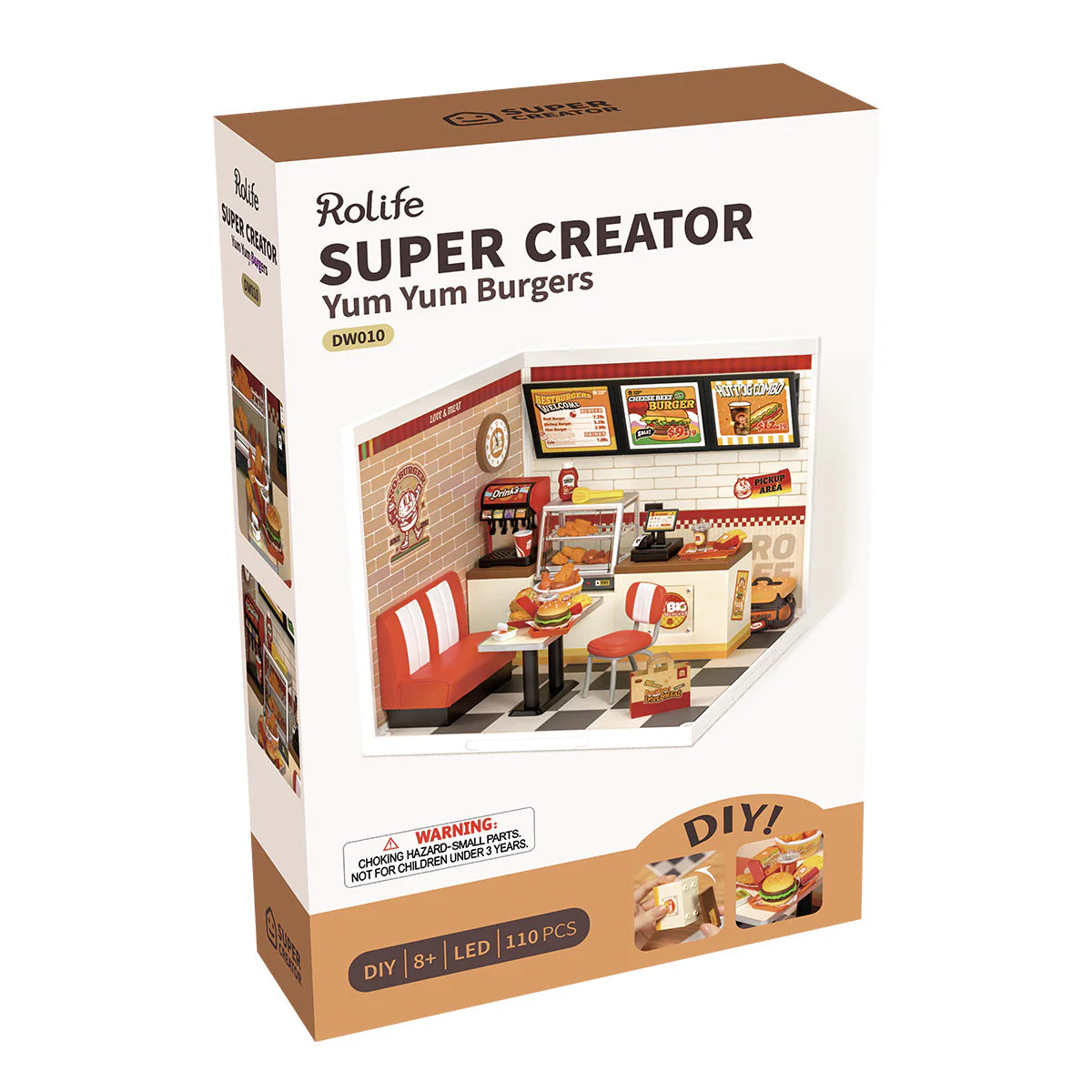 Rolife Yum Yum Burgers DIY Plastic Miniature House DW010 - Image 7