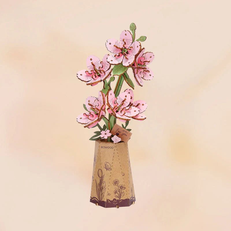 Rolife Rowood DIY Wooden Flower Bouquet 3D Wooden Puzzle TW101 - Image 2