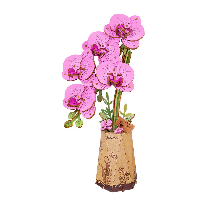 Rolife Rowood DIY Wooden Flower Purple Moth Orchid TW091