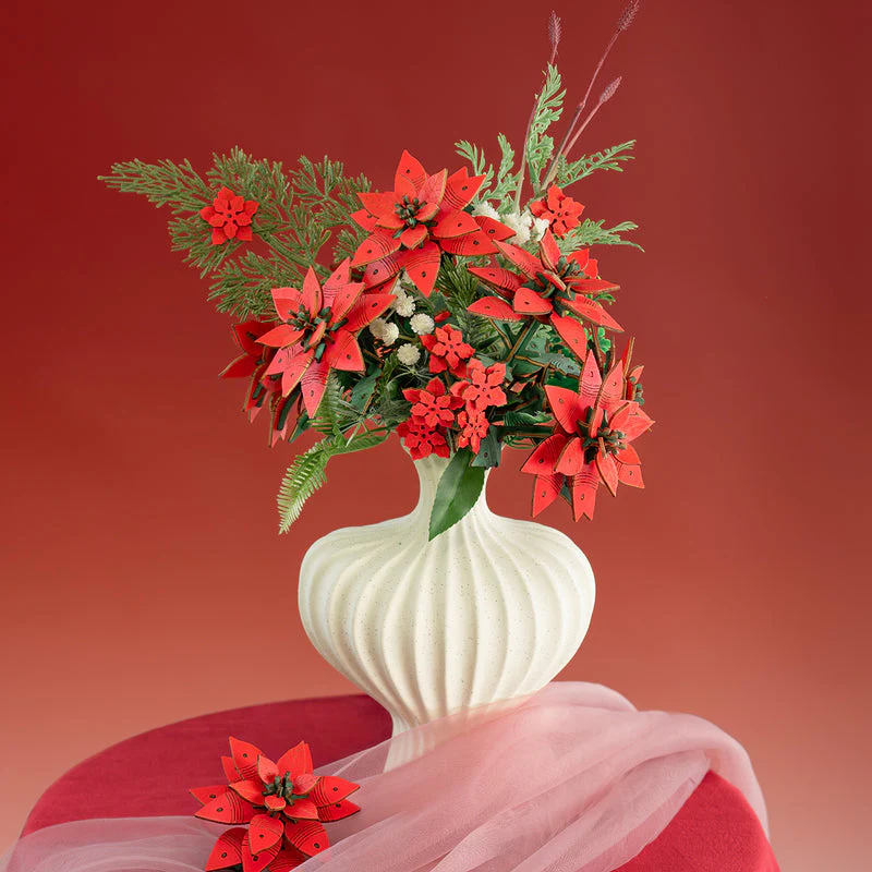 Rowood Poinsettia DIY Flower Bouquet 3D Wooden Puzzle TF001 - Image 5