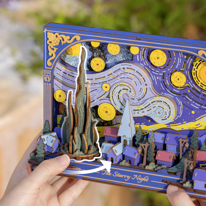 Rowood The Starry Night Wall Art 3D Wooden Puzzle TH003 - Image 4